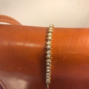 Vintage Park Lane Tennis Bracelet Gold Tone Faceted Clear Crystals - never worn